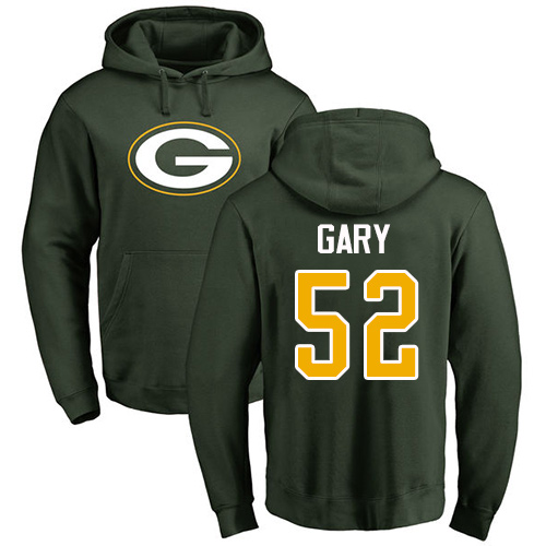 Men Green Bay Packers Green 52 Gary Rashan Name And Number Logo Nike NFL Pullover Hoodie Sweatshirts